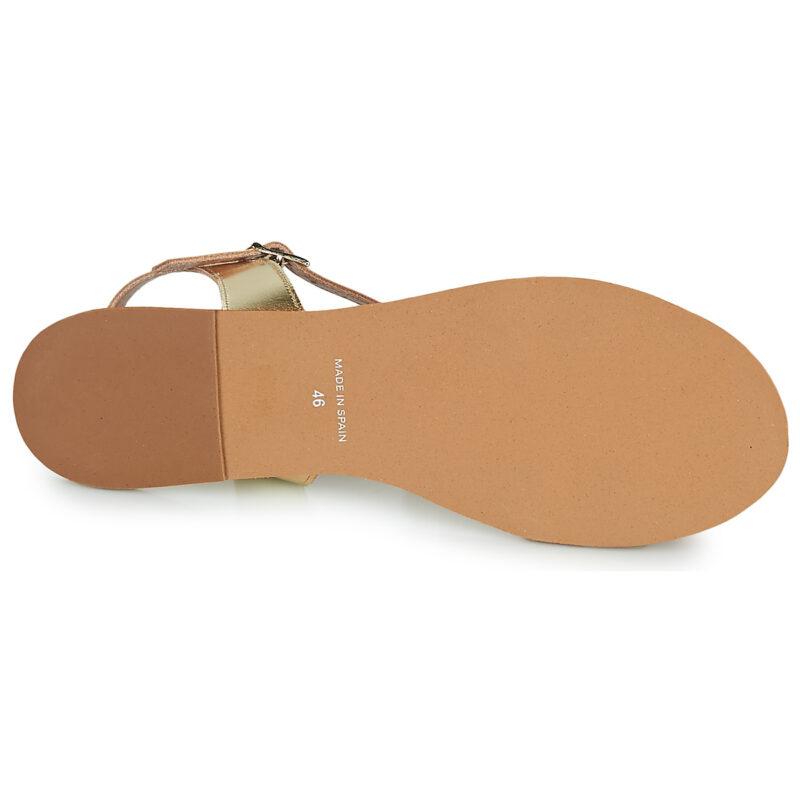 So Size DURAN Gold Flache Sandalen Damen - 7