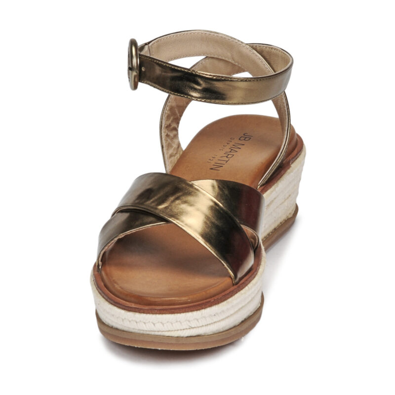 JB Martin CASTEL Oro Sandali con zeppa Donna - 3