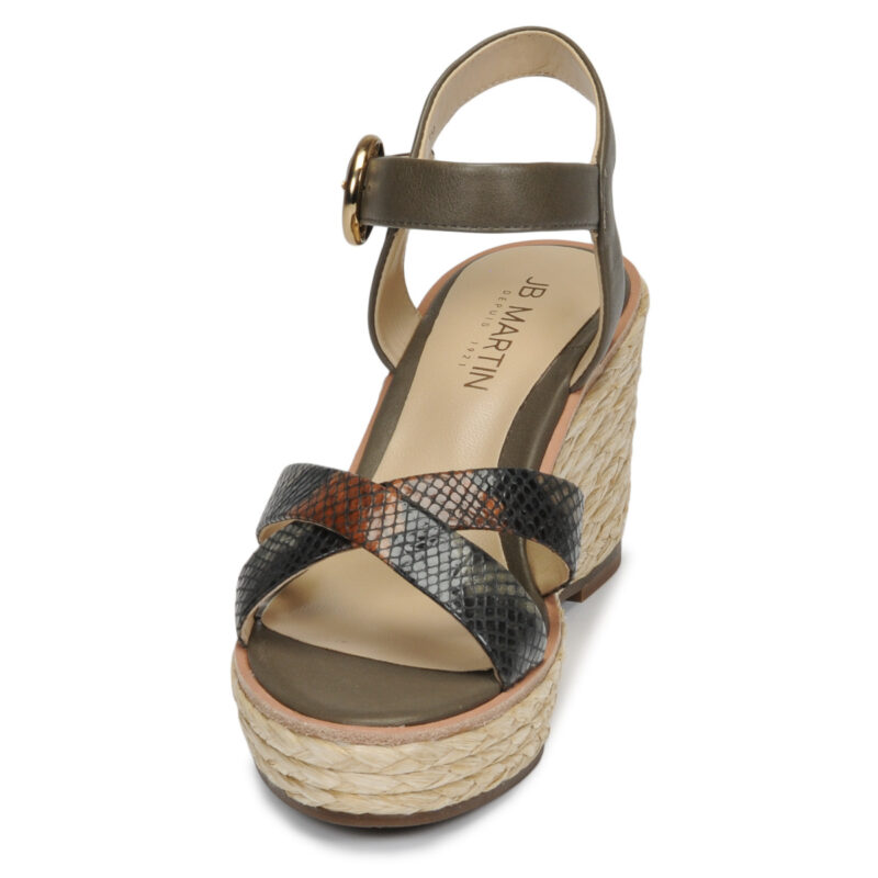 JB Martin EMEA Kaki Sandali con zeppa Donna - 3