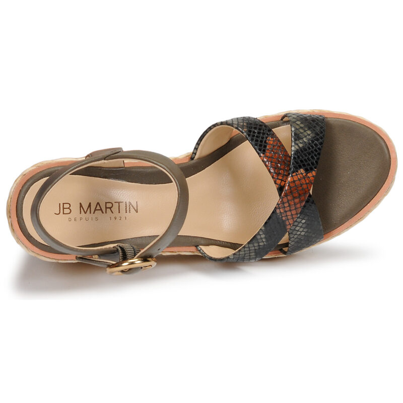 JB Martin EMEA Kaki Sandali con zeppa Donna - 6