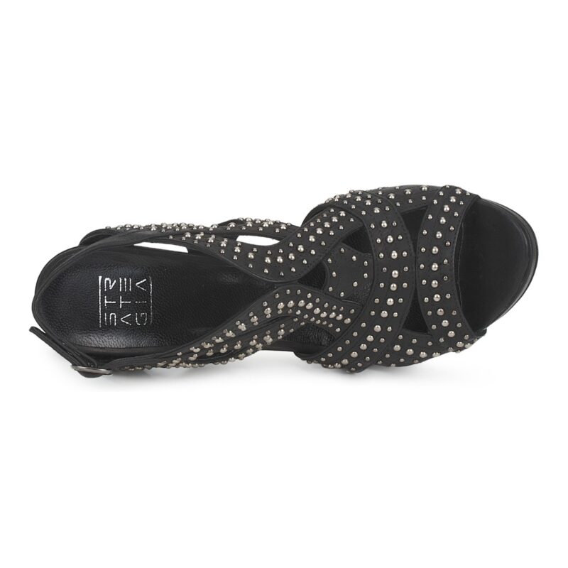 CLOUCLOU Black Heeled Sandals Women's Strategy - 6