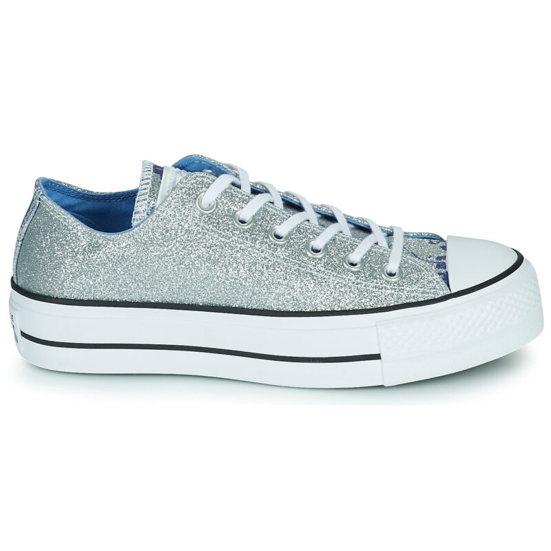 Converse  CHUCK TAYLOR ALL STAR LIFT HYBRID SHINE OX  Argento Sneakers alte Donna - 2