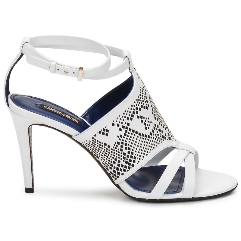 Roberto Cavalli TPS016 White Heeled Sandals Women - 2