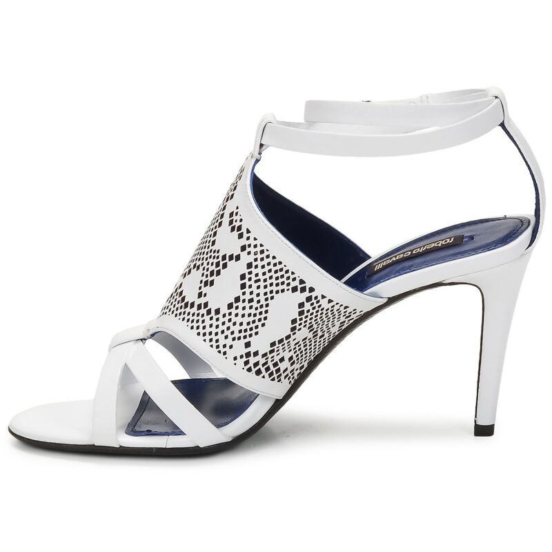 Roberto Cavalli TPS016 White Heeled Sandals Women - 4