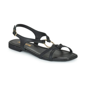 JB Martin ALGUE Schwarze flache Damensandalen