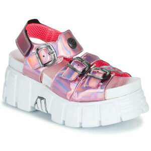 New Rock DISCO HOLO Pink Damen-Keilsandalen