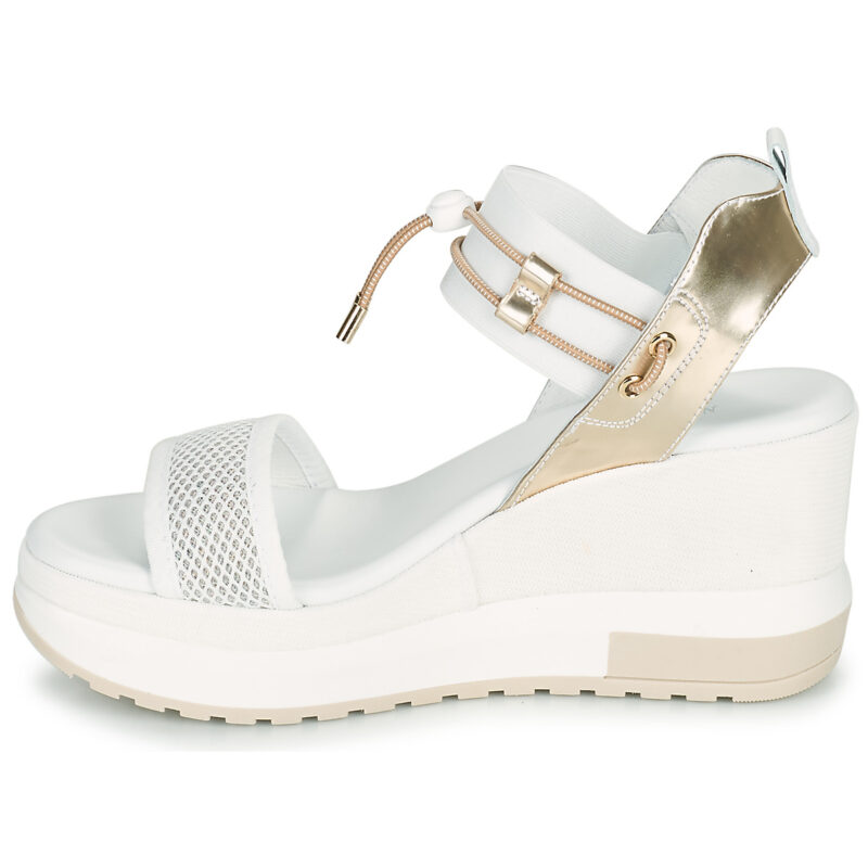 NeroGiardini E219045D-707 Wei&szlig;e Damen-Keilsandalen - Gr&ouml;&szlig;e 4