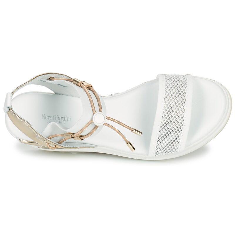 NeroGiardini E219045D-707 Wei&szlig;e Damen-Keilsandalen - Gr&ouml;&szlig;e 6