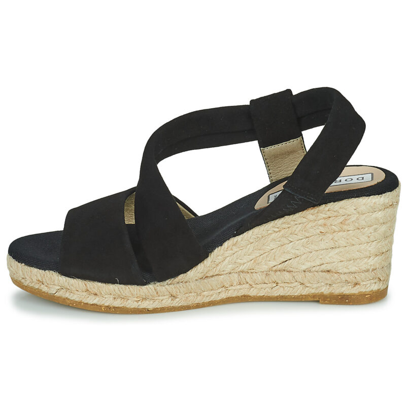 Dorking VISION Black Wedge Sandals Women - 4