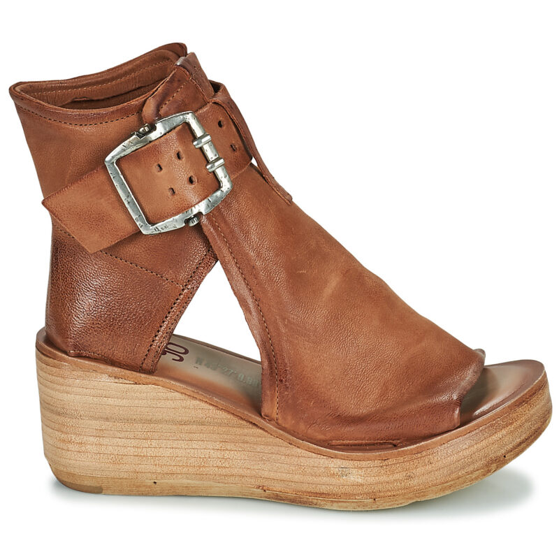 Airstep / A.S.98 NOA BUCKLE Braun Keilabsatz Sandalen Damen - 2