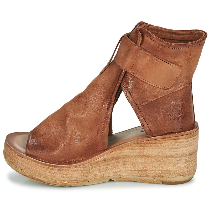 Airstep / A.S.98 NOA BUCKLE Braun Keilabsatz Sandalen Damen - 4