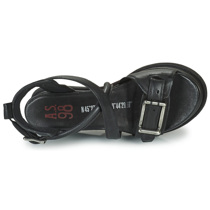 Airstep AS98 LAGOS Schnallen-Keilsandalen, schwarz, Damen - Gr&ouml;&szlig;e 6