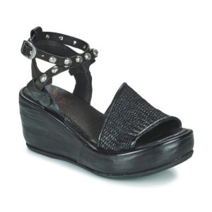 Airstep / A.S.98 ARCA RAFIA Nero Sandali con zeppa Donna