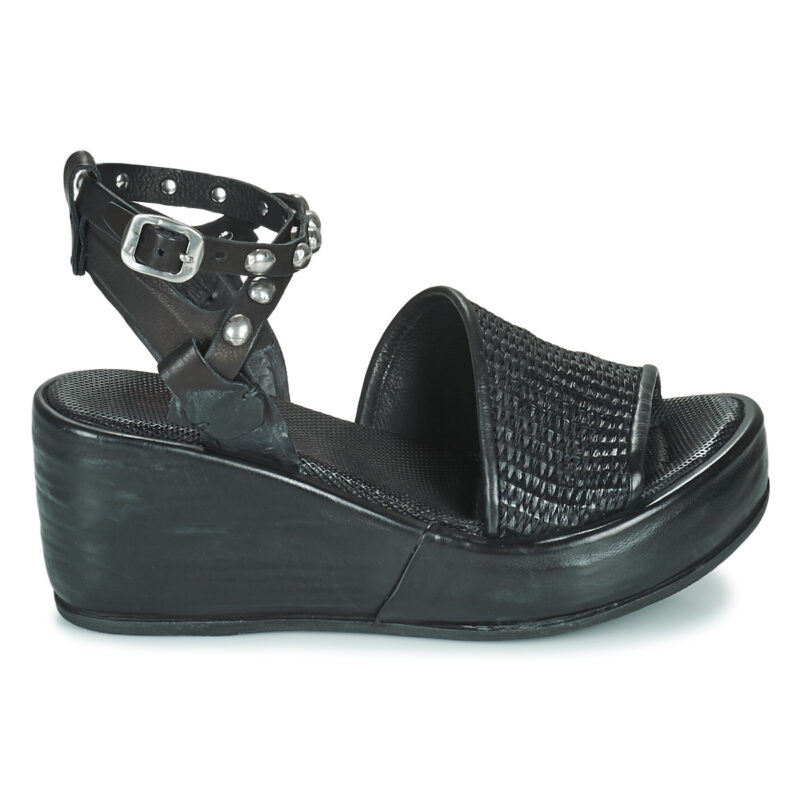 Airstep / AS98 ARCA RAFIA Schwarze Keilsandalen Damen - 2