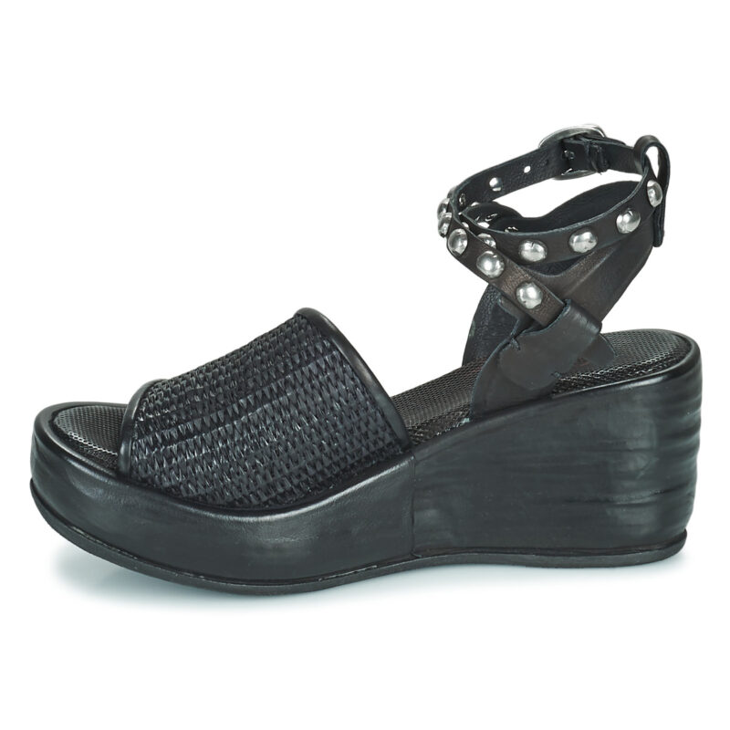 Airstep / AS98 ARCA RAFIA Schwarze Keilsandalen Damen - 4