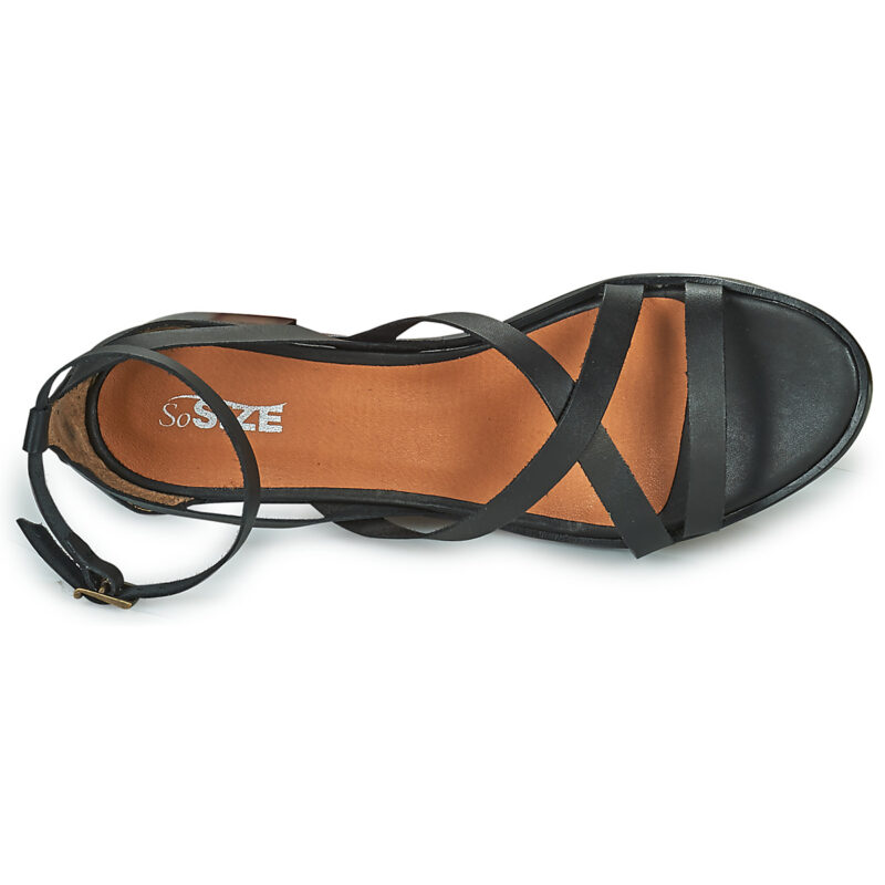 So Size ROSSI Schwarze Sandalen mit Absatz f&uuml;r Damen - 6