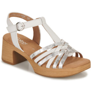 Gabor 2272351 Wei&szlig;e Damen-Sandalen mit Absatz