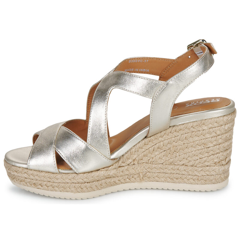 Geox Sandales compens&eacute;es dor&eacute;es D PONZA pour femmes - 4