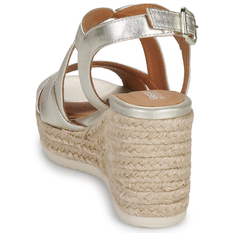 Geox Sandales compens&eacute;es dor&eacute;es D PONZA pour femmes - 5
