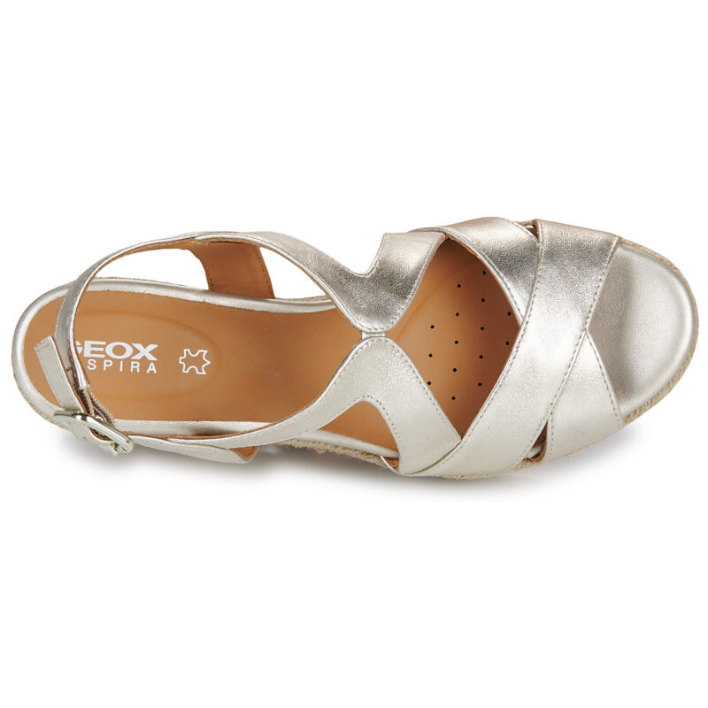 Geox Sandales compens&eacute;es dor&eacute;es D PONZA pour femmes - 6