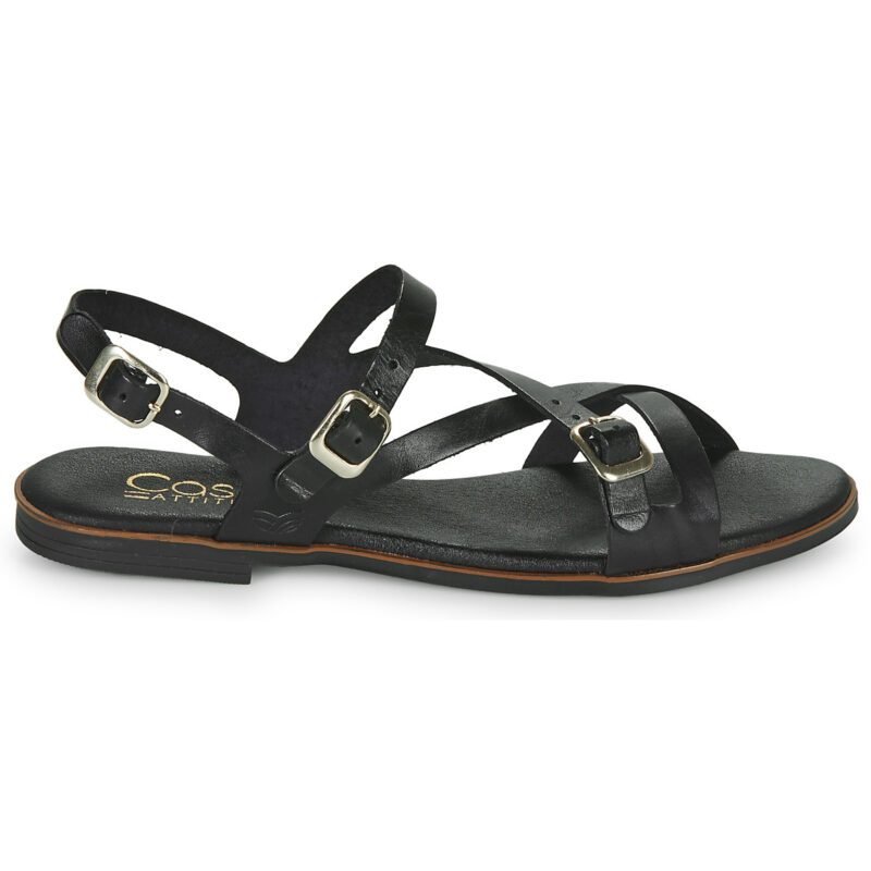 Casual Attitude LANISO Schwarze flache Sandalen f&uuml;r Damen - Gr&ouml;&szlig;e 2