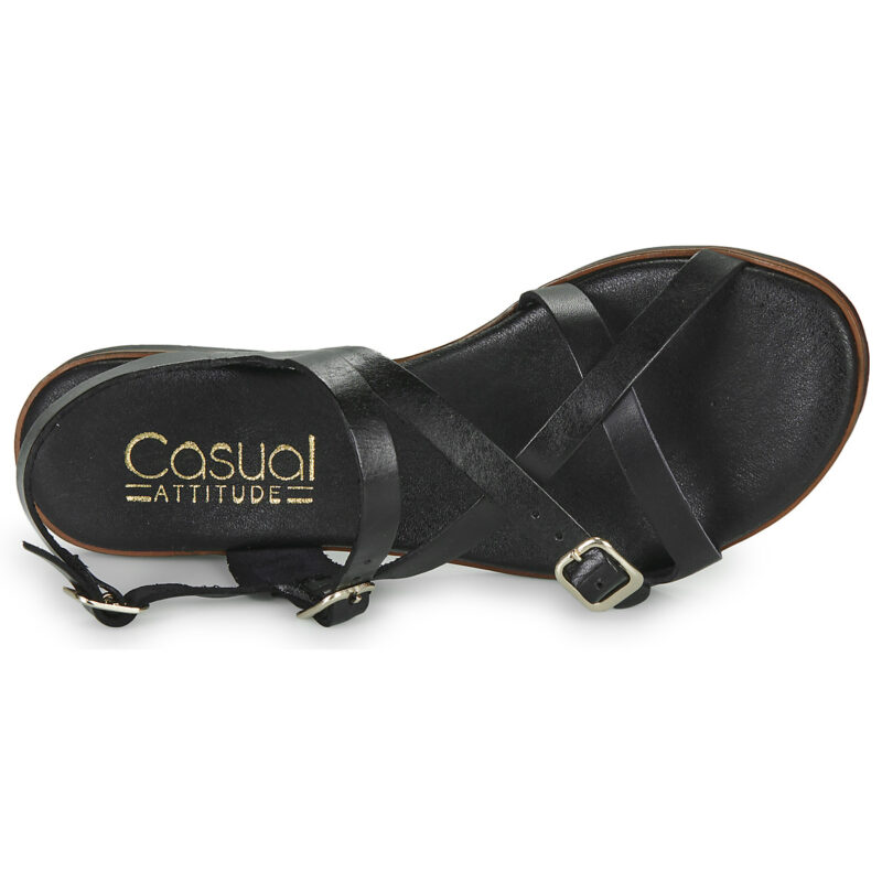 Casual Attitude LANISO Schwarze flache Sandalen f&uuml;r Damen - Gr&ouml;&szlig;e 6