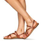 Casual Attitude LANISO Braune Damen-Sandalen mit niedrigem Schaft - Gr&ouml;&szlig;e 8