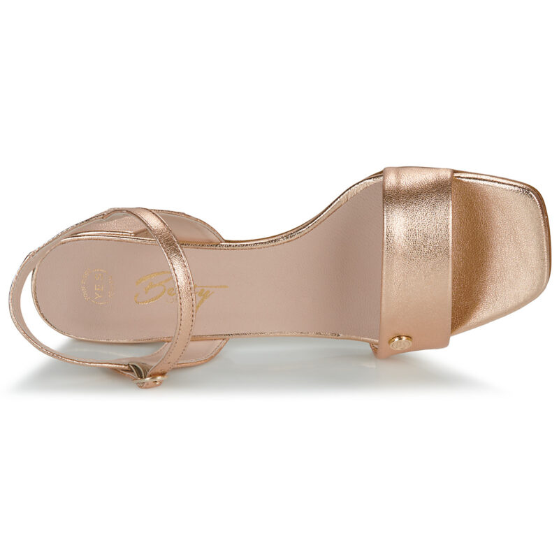 Betty London Sandalias de tac&oacute;n doradas JULIETTE para mujer - Talla 6