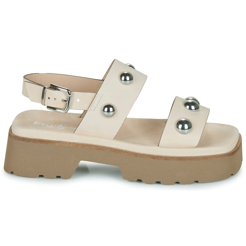 Fru.it 7935-087-GOMMA-TEXARO-YARROW Beige Keilabsatz Sandalen Damen - 2