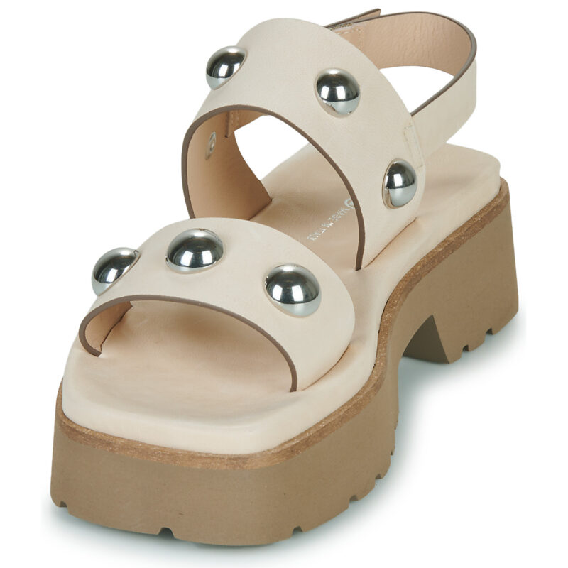 Fru.it 7935-087-GOMMA-TEXARO-YARROW Beige Keilabsatz Sandalen Damen - 3