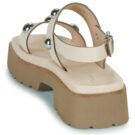 Fru.it 7935-087-GOMMA-TEXARO-YARROW Beige Keilabsatz Sandalen Damen - 5