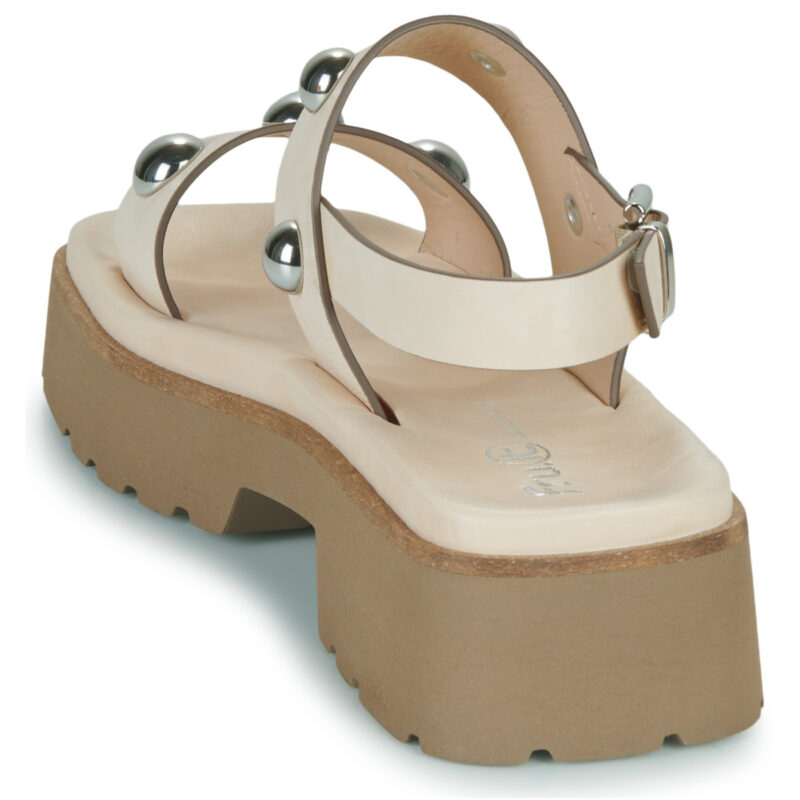 Fru.it 7935-087-GOMMA-TEXARO-YARROW Beige Keilabsatz Sandalen Damen - 5