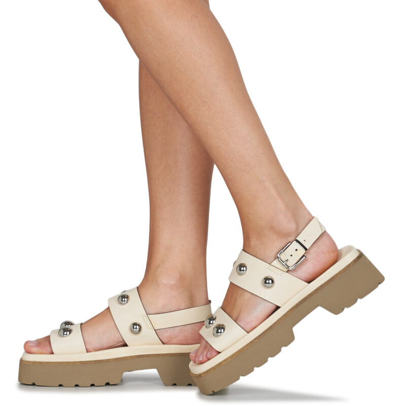 Fru.it 7935-087-GOMMA-TEXARO-YARROW Beige Keilabsatz Sandalen Damen - 8