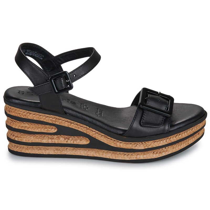 Tamaris 28310-001 Black Women's Wedge Sandals - 2