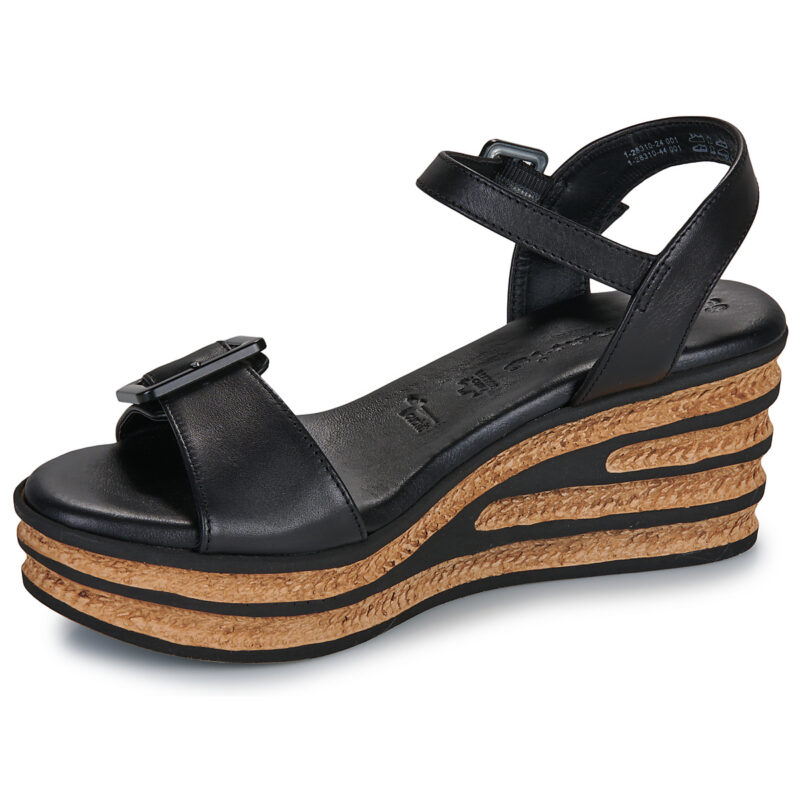 Tamaris 28310-001 Black Women's Wedge Sandals - 4