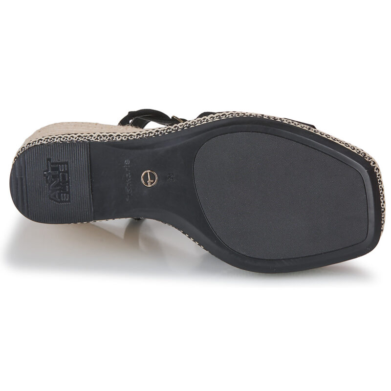 Tamaris 28363-001 Black Women's Wedge Sandals - 7