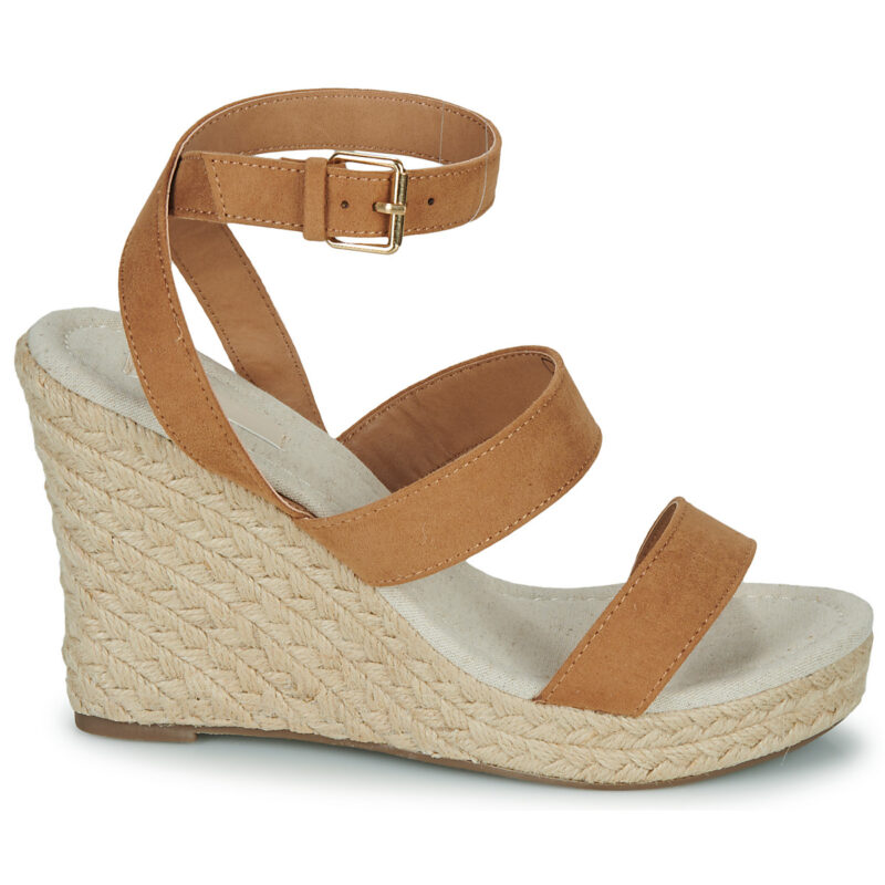 Only ONLAMELSandales compens&eacute;es IA-16 marron pour femmes - Pointure 2