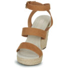 Only ONLAMELSandales compens&eacute;es IA-16 marron pour femmes - Pointure 3