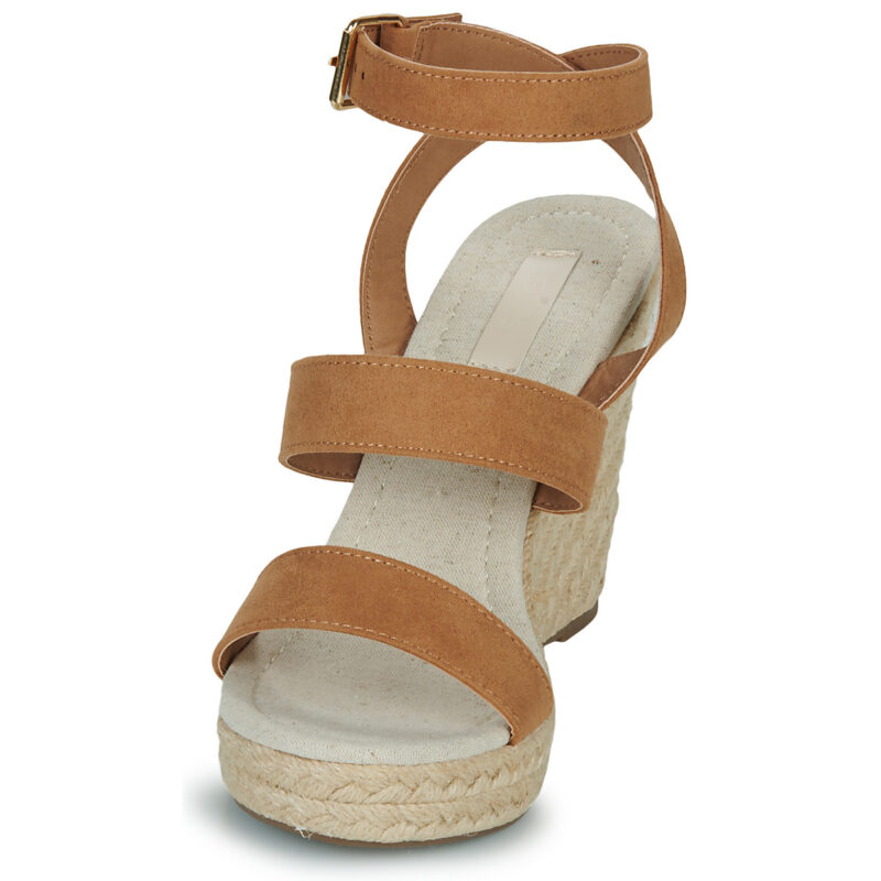 Only ONLAMELSandales compens&eacute;es IA-16 marron pour femmes - Pointure 3