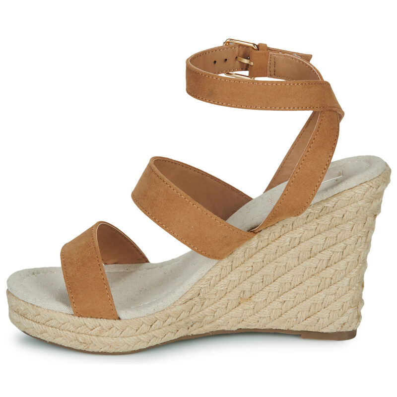 Only ONLAMELSandales compens&eacute;es IA-16 marron pour femmes - Pointure 4