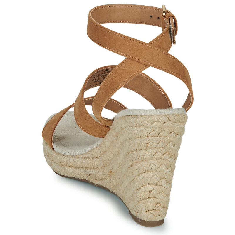 Only ONLAMELSandales compens&eacute;es IA-16 marron pour femmes - Pointure 5