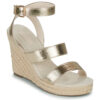 Sandales compens&eacute;es ONLAMELIA-16 FOIL Or Femme