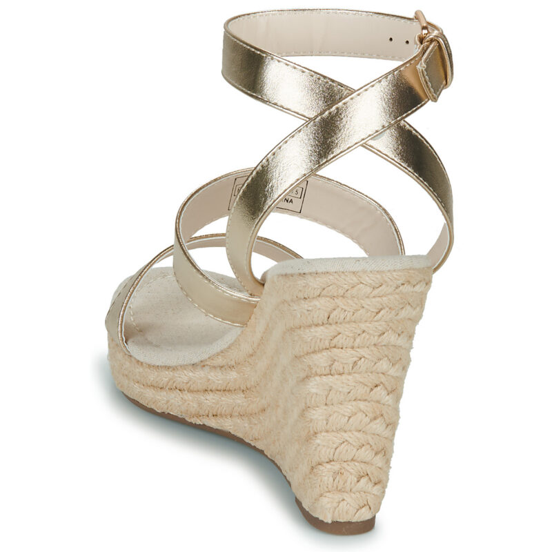 Only ONLAMELSandales compens&eacute;es IA-16 FOIL dor&eacute;es pour femmes - 5