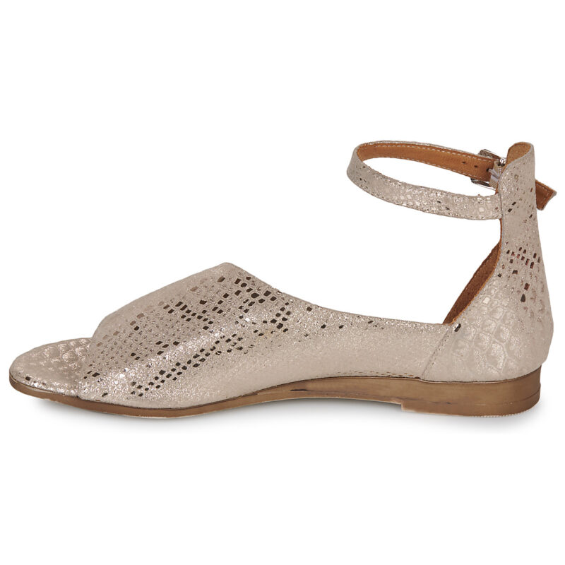 Myma 6411 Goldene Damen-Sandalen mit niedrigem Schaft - Gr&ouml;&szlig;e 4