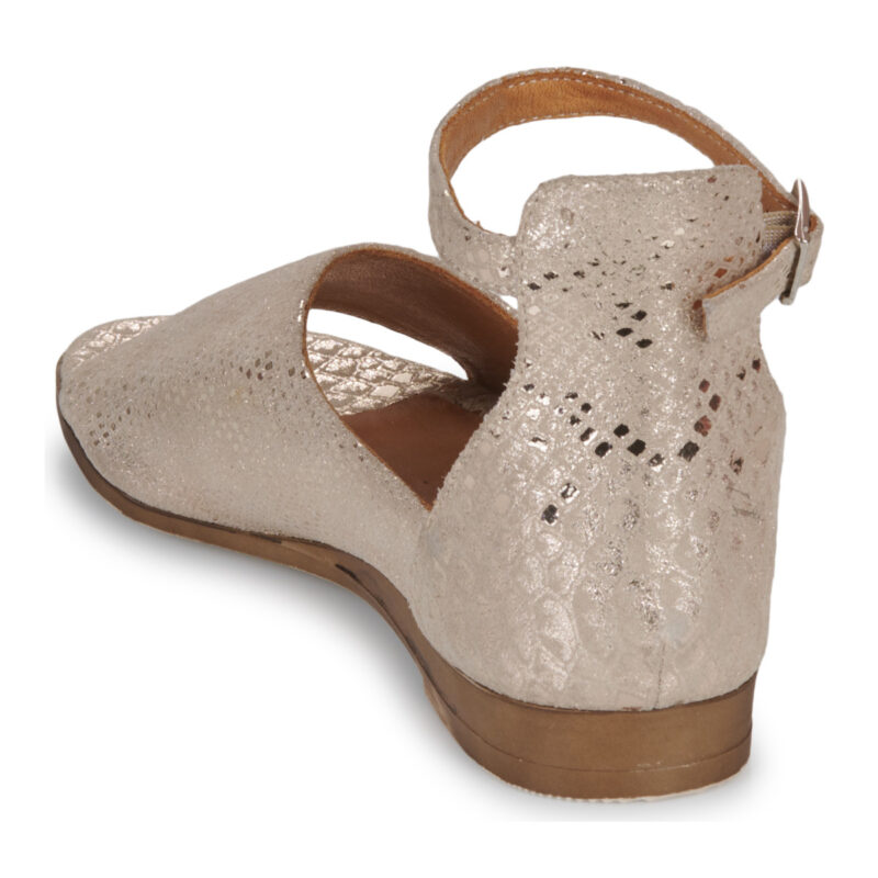 Myma 6411 Goldene Damen-Sandalen mit niedrigem Schaft - Gr&ouml;&szlig;e 5