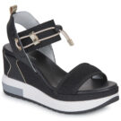 NeroGiardini E307753D-100 Schwarz Keilabsatz Sandalen Damen - 1