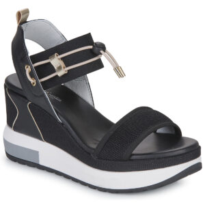 Sandalias de cu&ntilde;a negras para mujer NeroGiardini E307753D-100