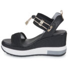 NeroGiardini E307753D-100 Schwarz Keilabsatz Sandalen Damen - 4