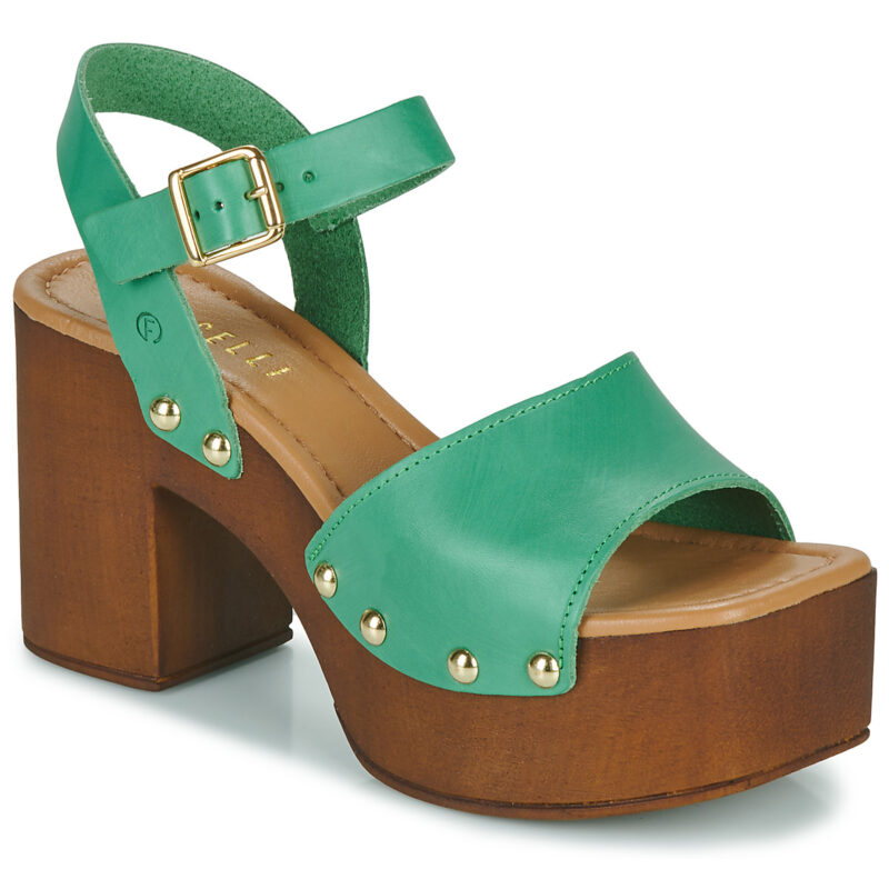 Fericelli New 3 Sandalias de tac&oacute;n verdes para mujer - 1