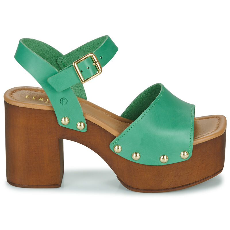 Fericelli New 3 Sandalias de tac&oacute;n verdes para mujer - 2